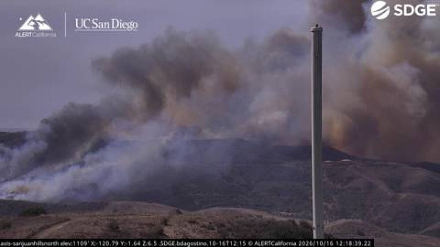 Smoke from the Norte Fire seen by a mountaintop camera