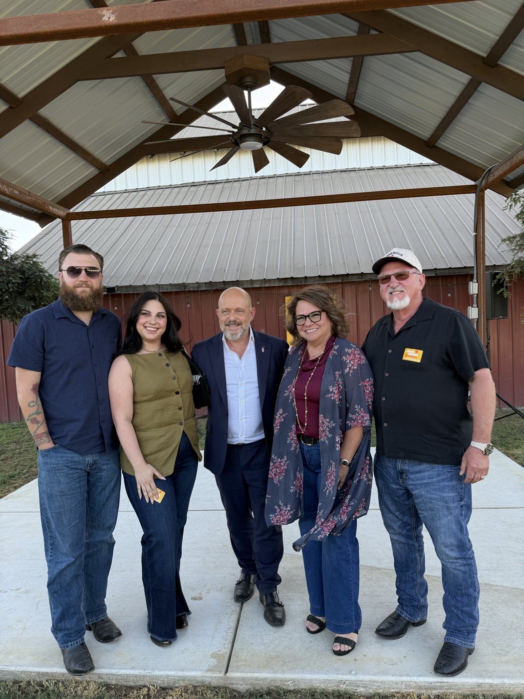 Group photo at the Hilmar town hall site