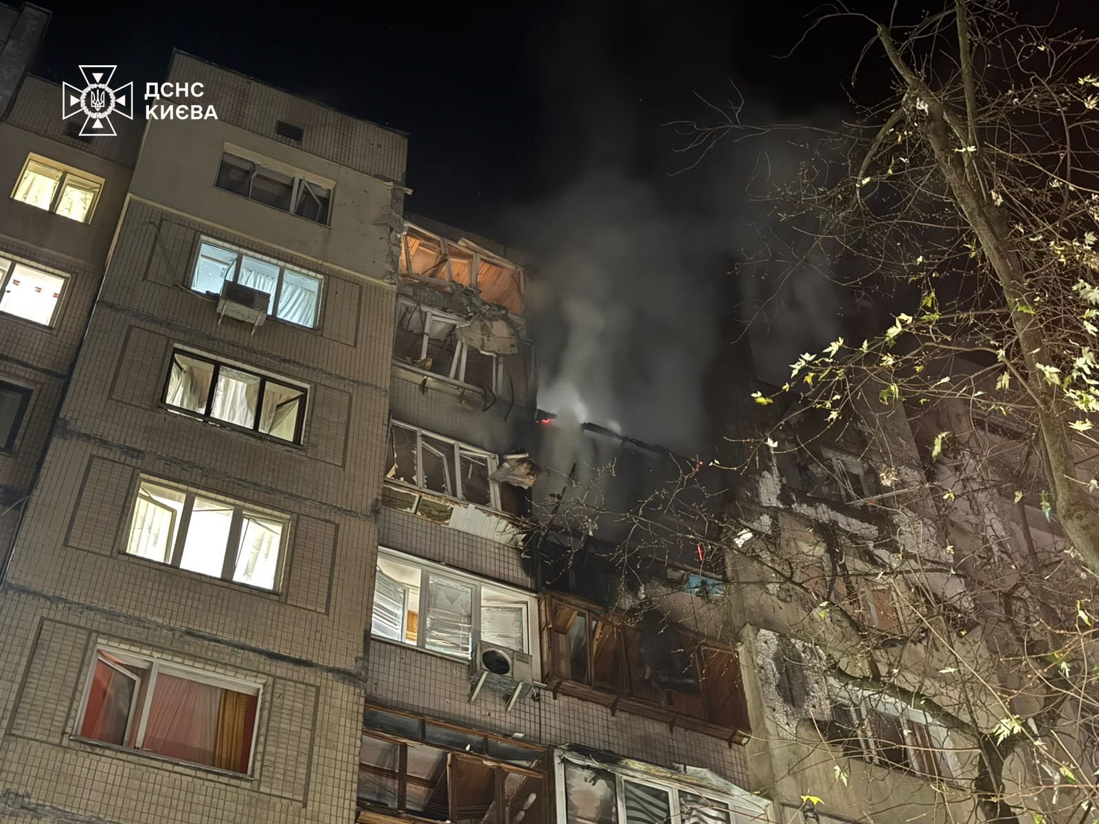 Kyiv apartment block hit