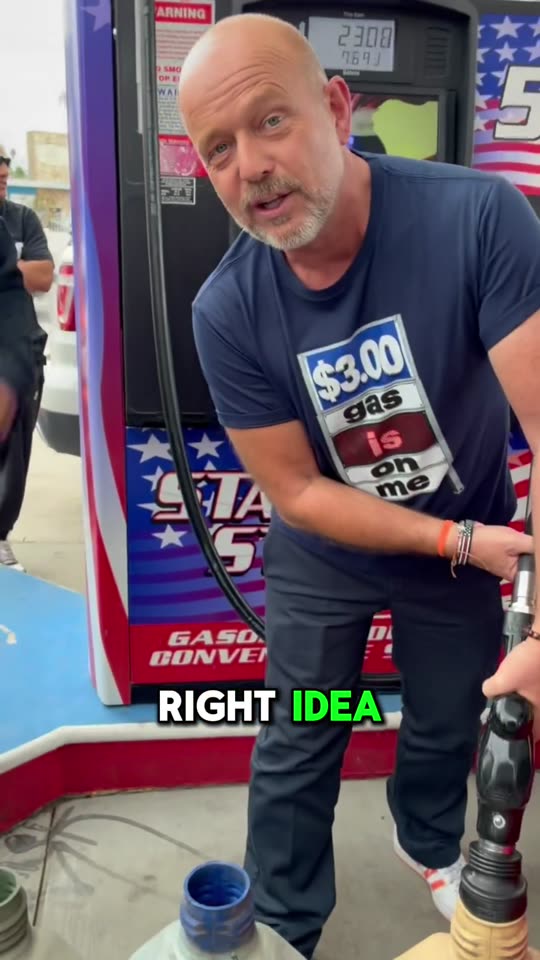 Steve Hilton at a Pomona gas station